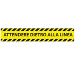 Conf. 5 adesivi da terra L45xH8cm "ATTENDERE DIETRO LA LINEA" 90445 1605065