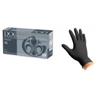 GUANTI IN NITRILE NERI S/POLV. N/STR SMALL/7, CONF. 100 PZ
