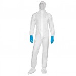 Tuta di protezione da rischio chimico DT115 - monouso - taglia L - bianco - CONFEZ. DA 50 PZ - Deltaplus
