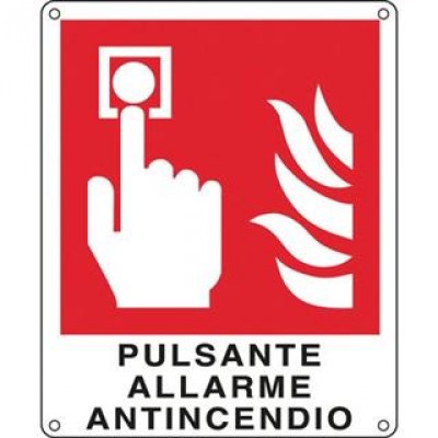  Cartelli segnaletici divieto - pulsante allarme antincendio - 250x310 mm 
