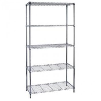 Libreria cromata archimede Serena Group - 90x35x177 cm - 5 ripiani - 75 kg - AC1436-5 