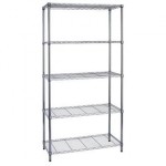 Libreria cromata archimede Serena Group - 90x35x177 cm - 5 ripiani - 75 kg - AC1436-5 