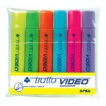 Evidenziatore Tratto Video -giallo,verde,arancio,azzurro,rosa,lilla - 1- 5 mm - 831000 (conf.6) 