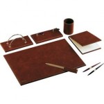 Set Da Scrivania Classico In Similpelle Orna - Bruciato - 22028Mu2300 