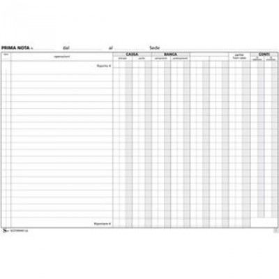 Blocco prima nota cassa banca Semper Multiservice - carta chimica 2 parti - 50x2 - SEZF00040 